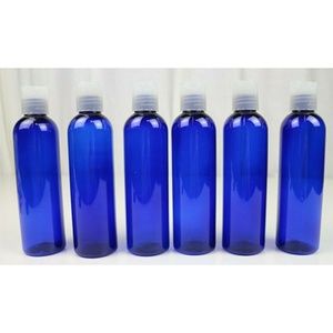 6 Blue PET Cosmo Rounds w/ Natural Disc Top Caps